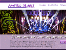 Tablet Screenshot of anotherplaneteventgroup.com